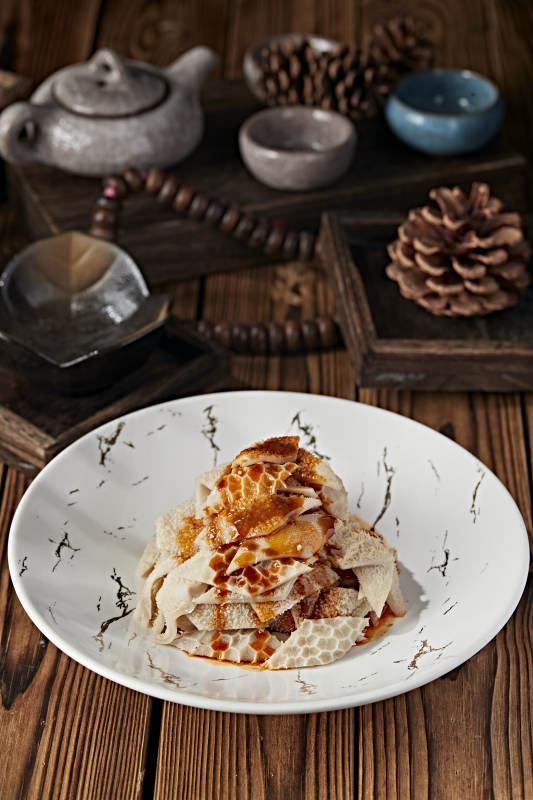 浇汁白水煮羊肚