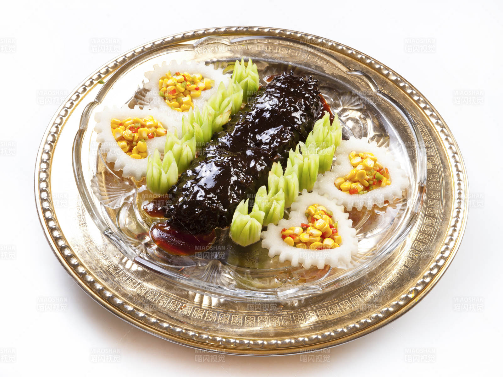 松仁玉米配酱寿桃梅花参