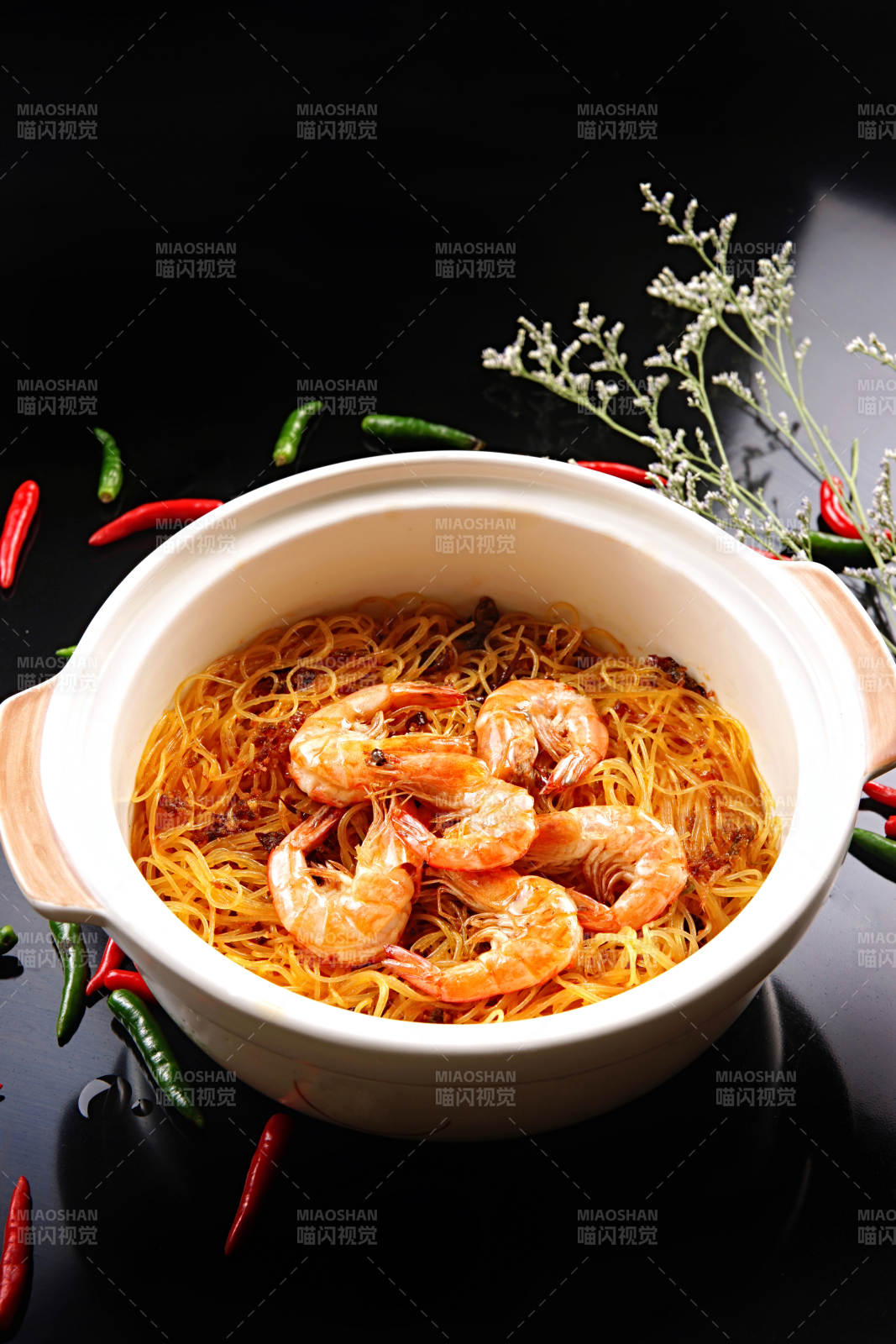 生啫粉丝大虾煲