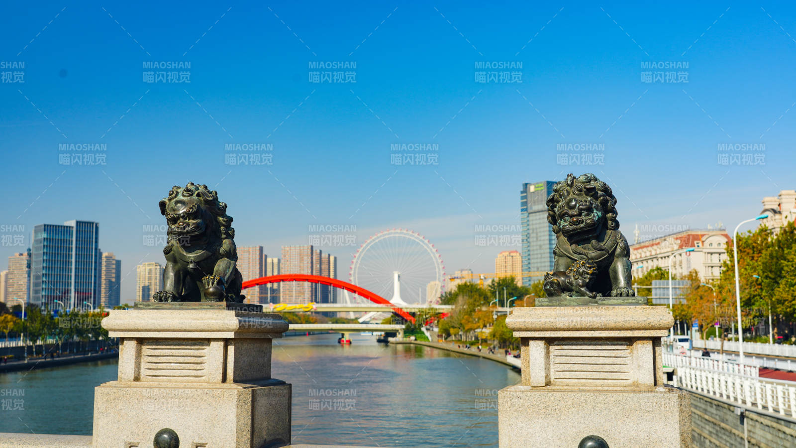 天津狮子林桥铜狮