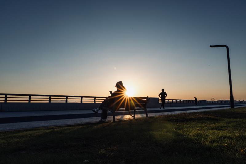 夕阳下的静谧时光