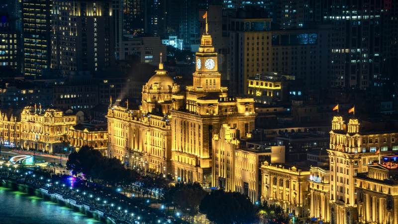 夜上海外滩风光