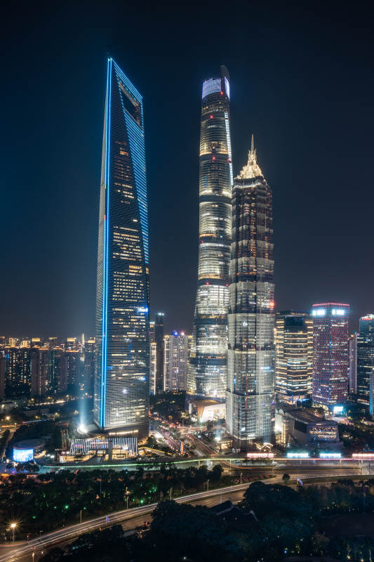 上海夜景璀璨地标