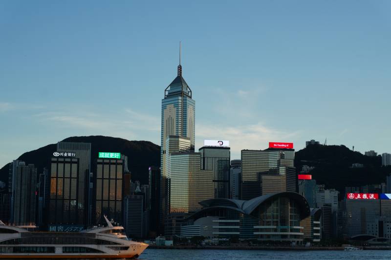 香港维多利亚港天际线美景