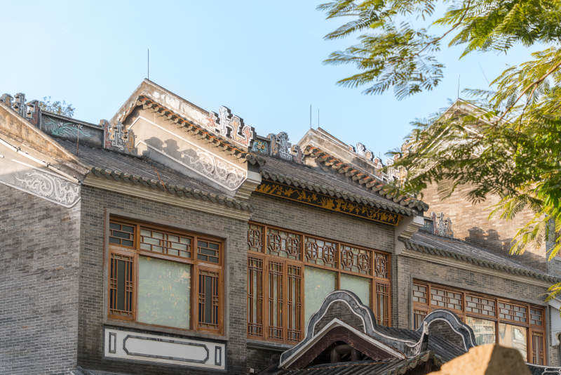 广州西关荔枝湾景区的传统岭南建筑