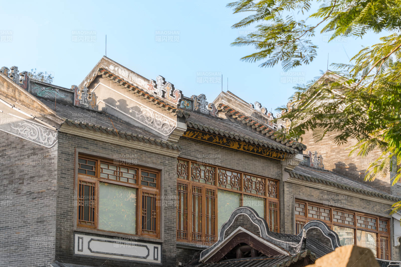 广州西关荔枝湾景区的传统岭南建筑