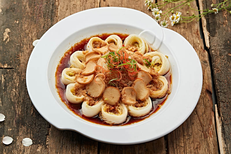 蒜蓉粉丝蒸杏鲍菇娃娃菜