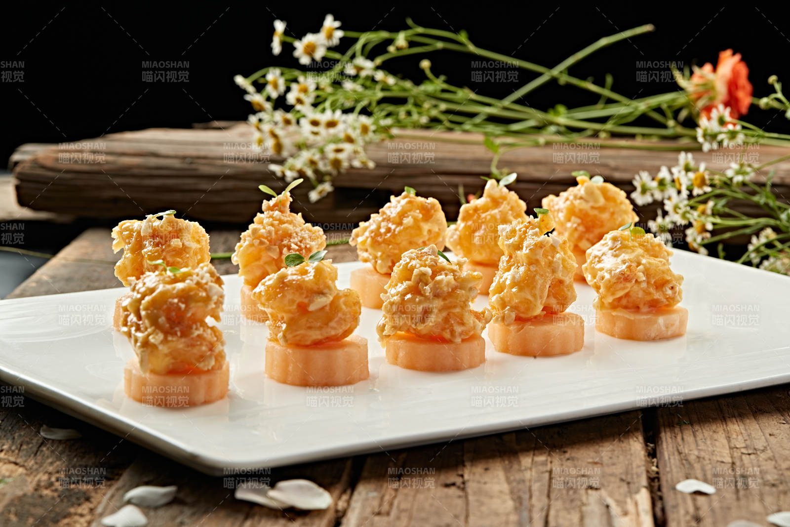 蜜瓜芝香大虾球