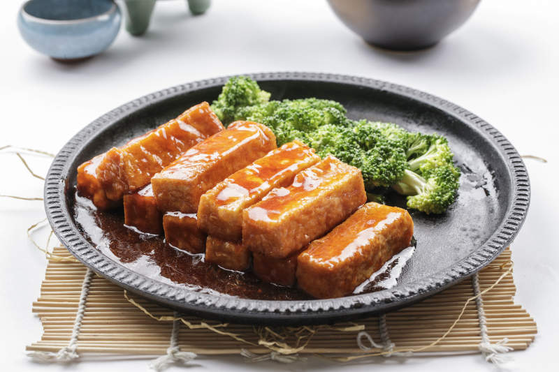 照烧豆腐配西兰花