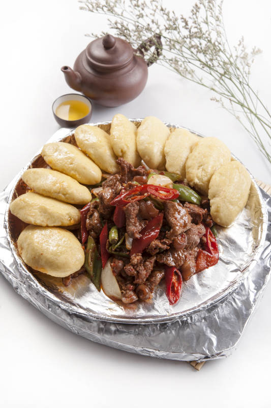 香辣牛肉配馍