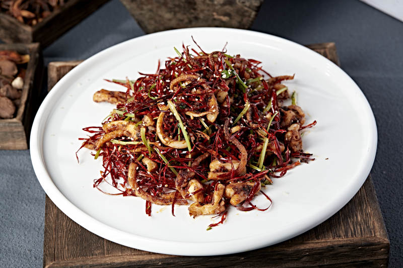 辣味鱿鱼丝拌菜