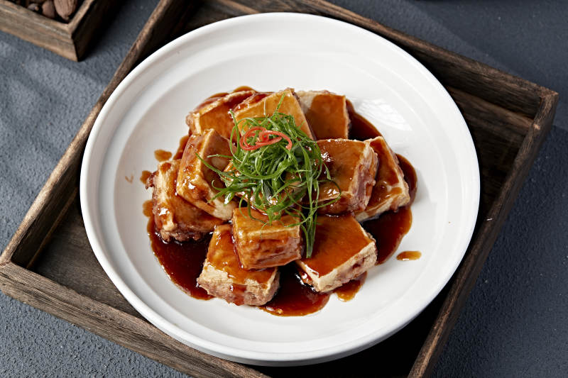 红烧豆腐配香菜