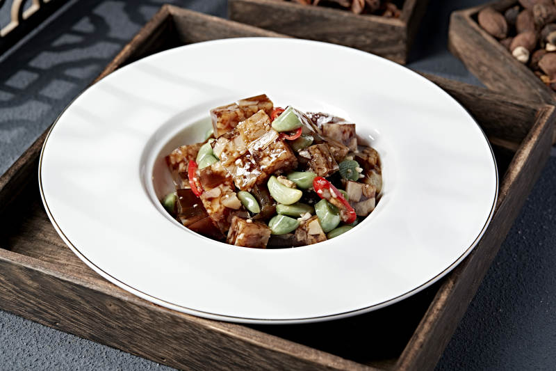香煎豆腐配青红椒
