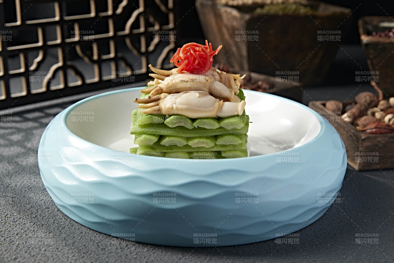 精美涼菜絲瓜蟶王蟶子肉