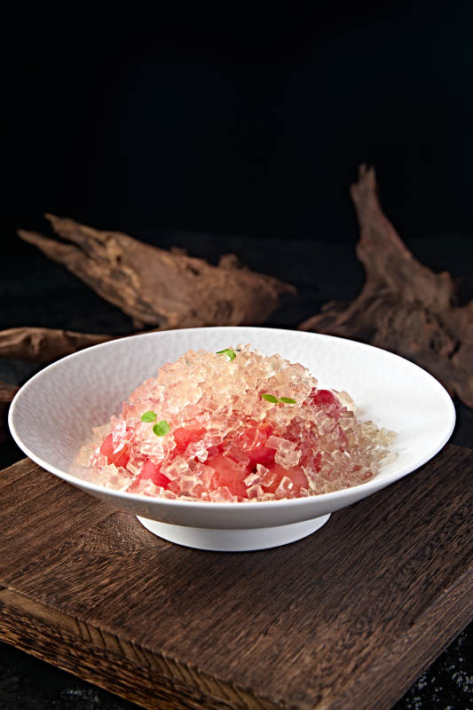 精美中餐凉菜糖腌圣女果拌水晶粉