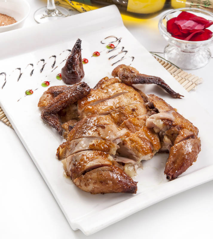 烤鸡摆盘艺术