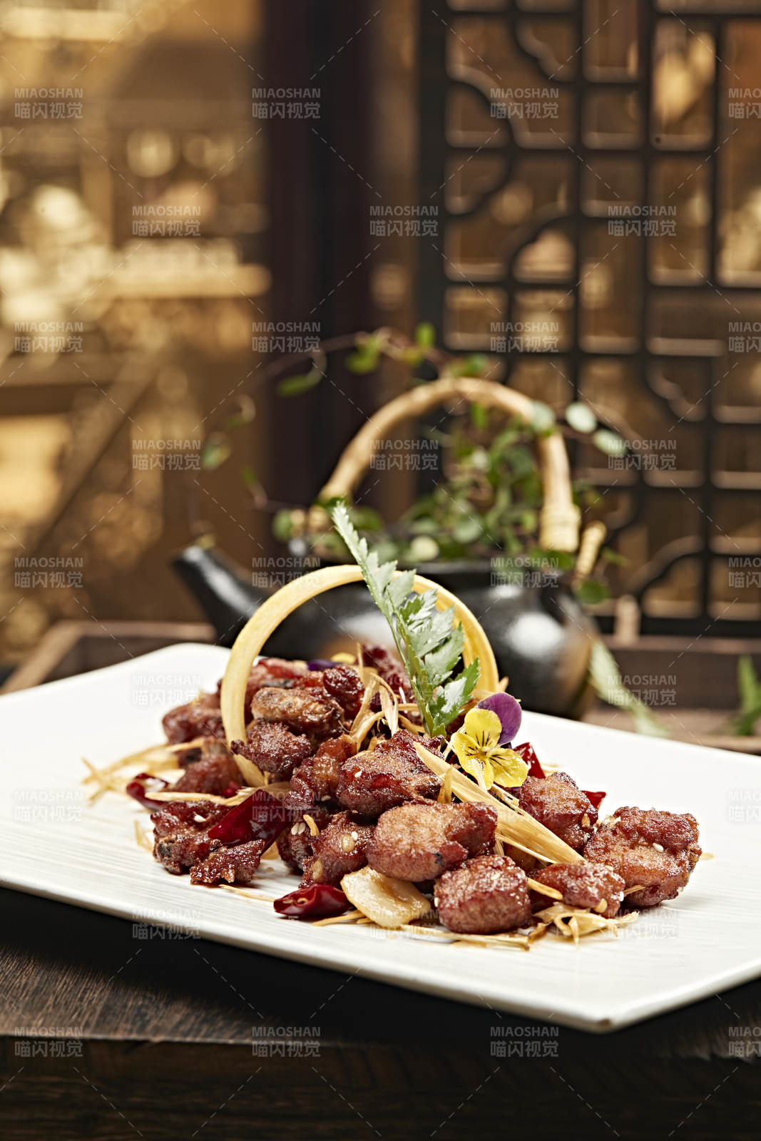 香辣雞塊精致擺盤