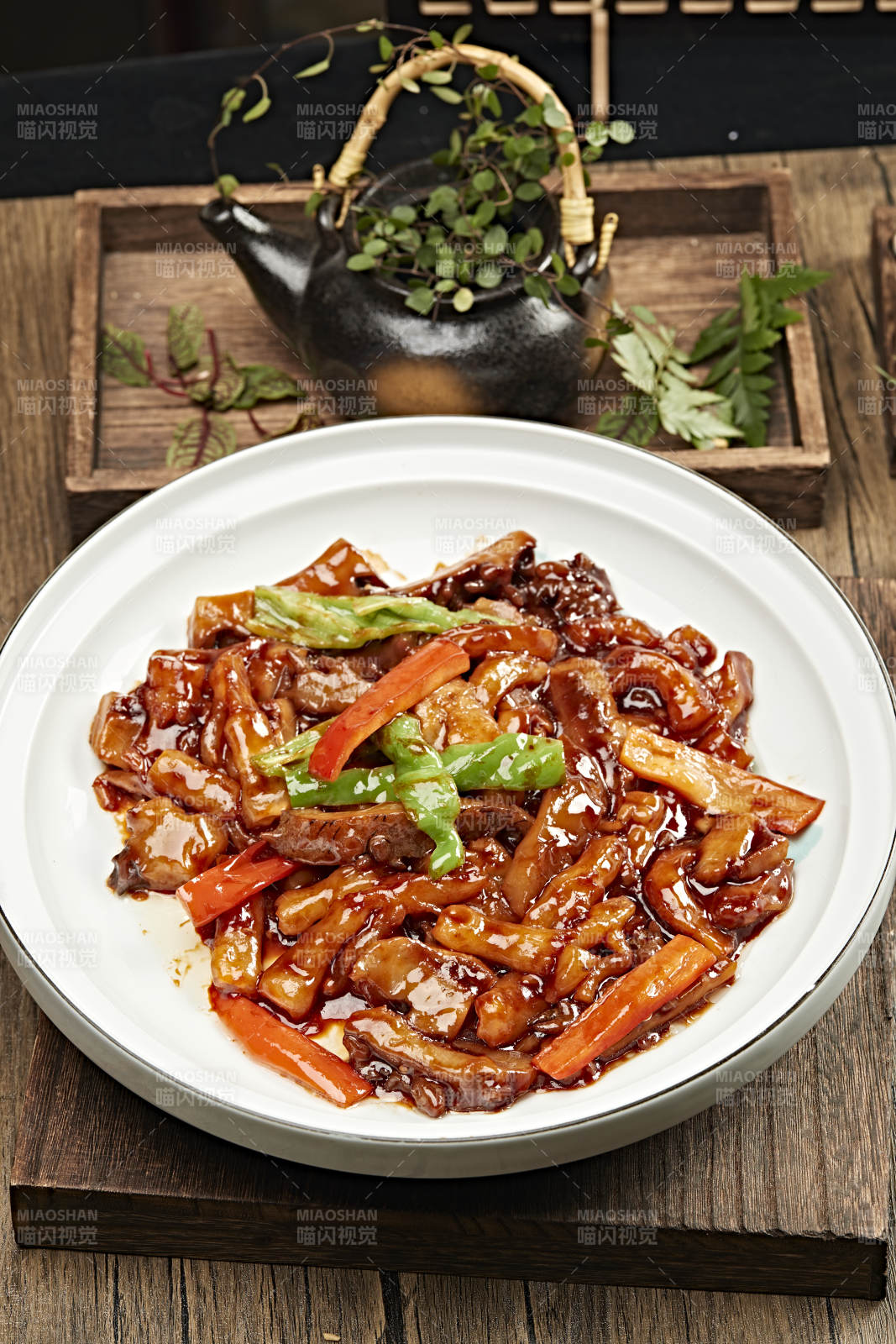 彩椒紅燒梅花參