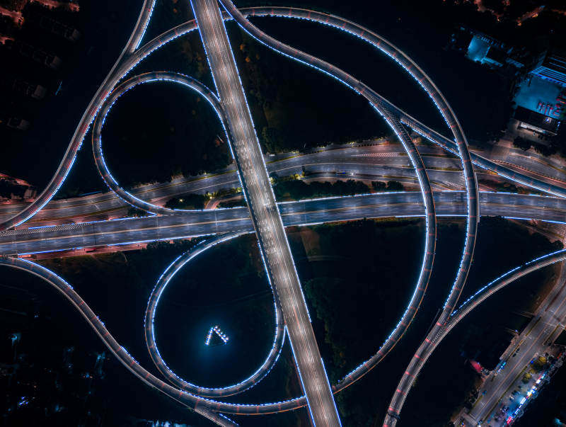 夜幕下的友新立交桥