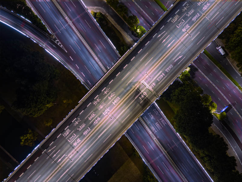 夜幕下的友新立交桥