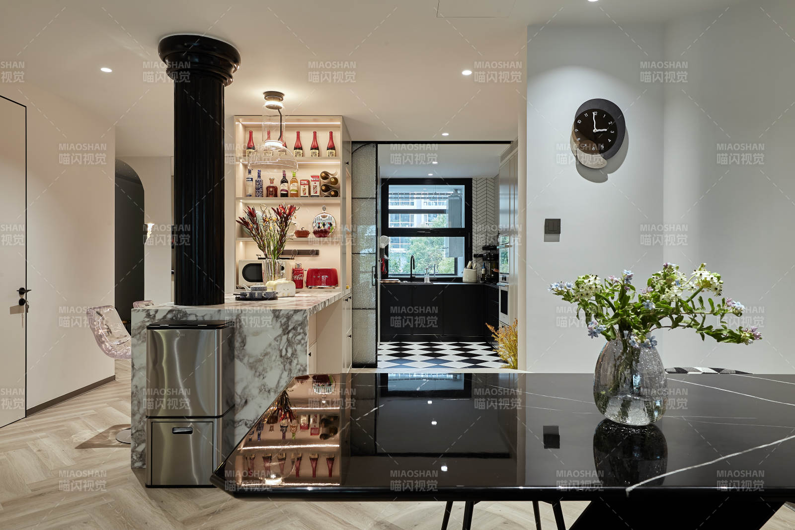 現代廚房客廳一體