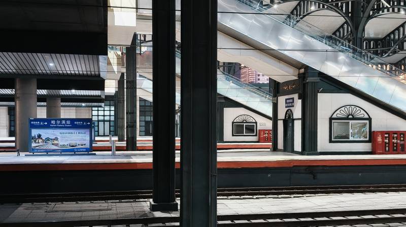 地铁站台静候时刻