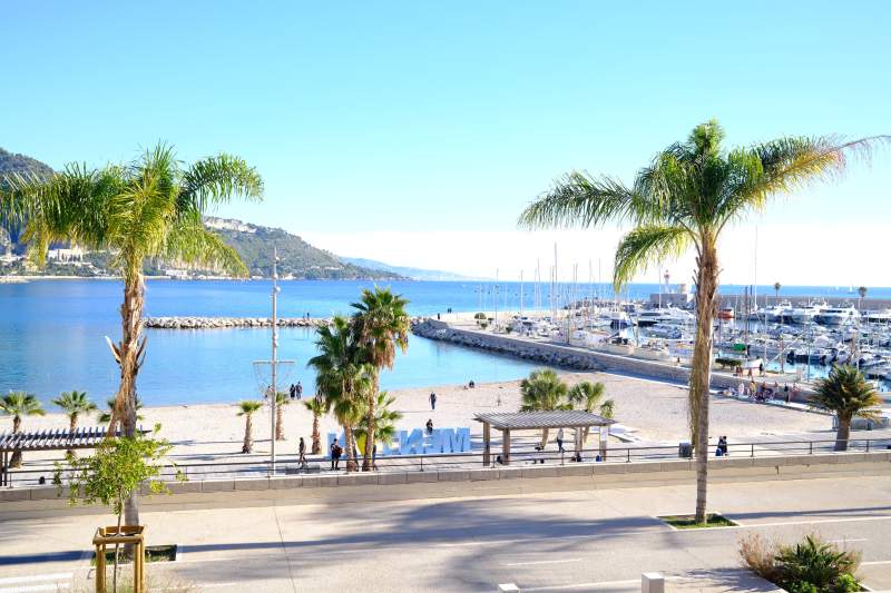 法国南部 海滨风光 棕榈摇曳