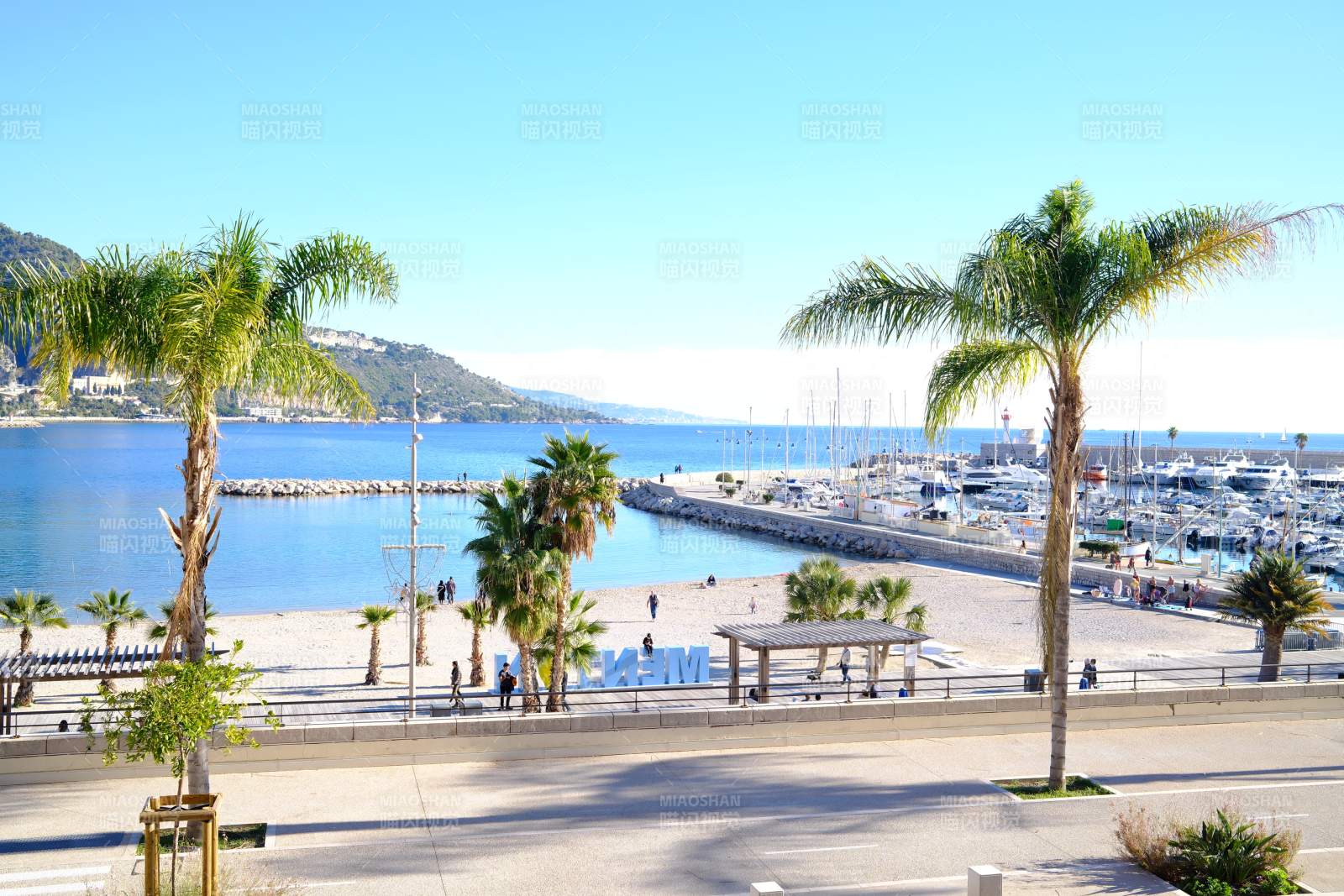 法国南部 海滨风光 棕榈摇曳