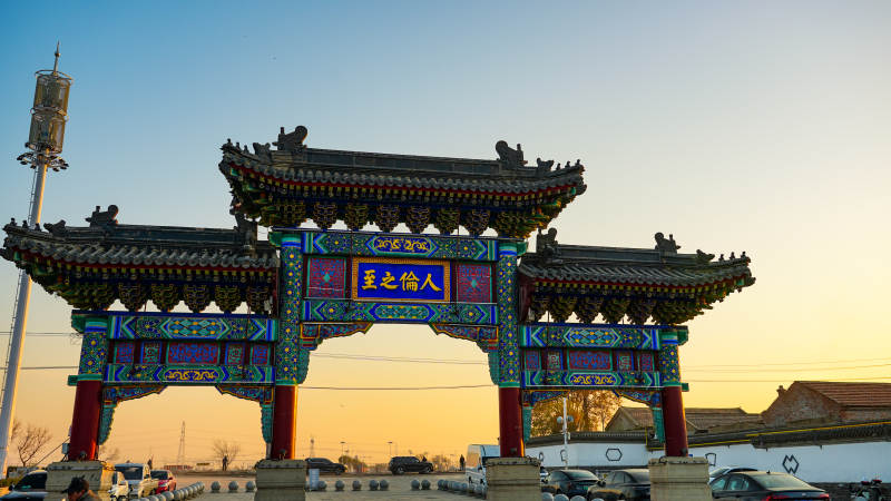 廊坊霸州胜芳古镇古色古香牌坊门