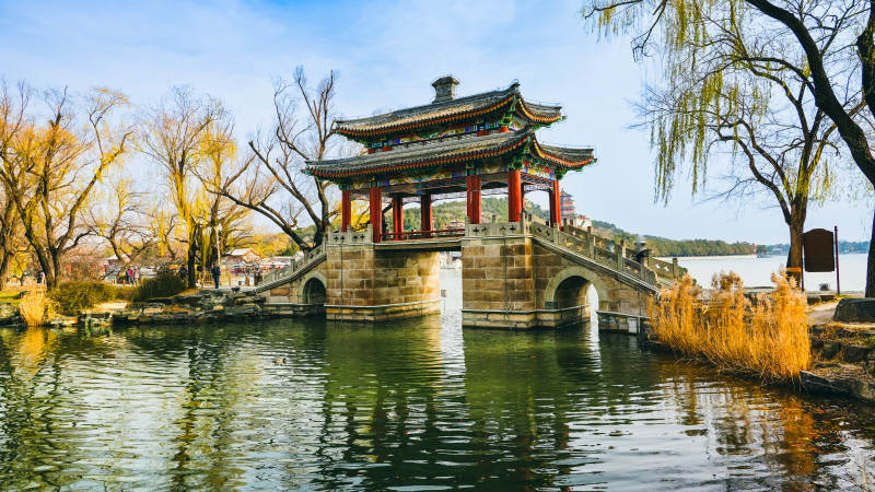 颐和园豳风桥映水春景