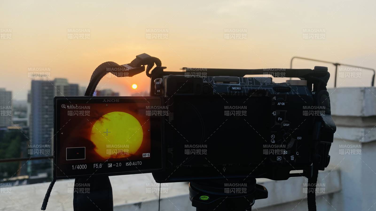 夕阳下的摄影瞬间