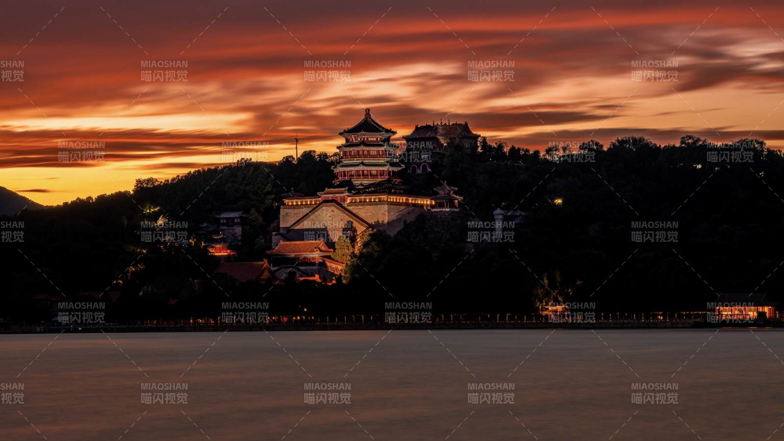 頤和園佛香閣絕美晚霞