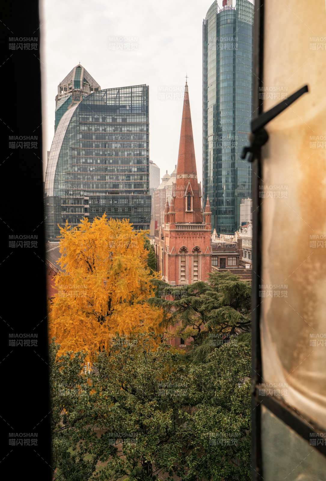 秋色中的城市剪影