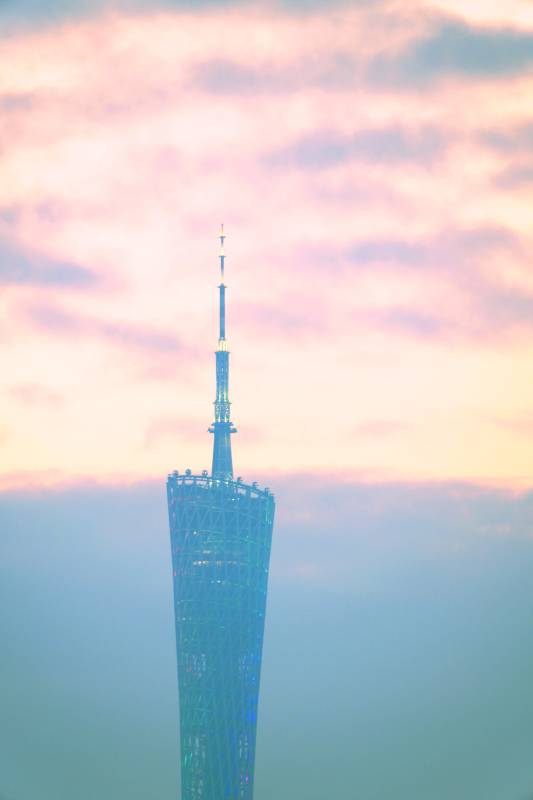 广州塔晨曦剪影