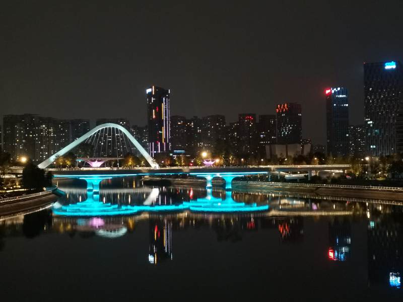 夜景橋影 城市倒映