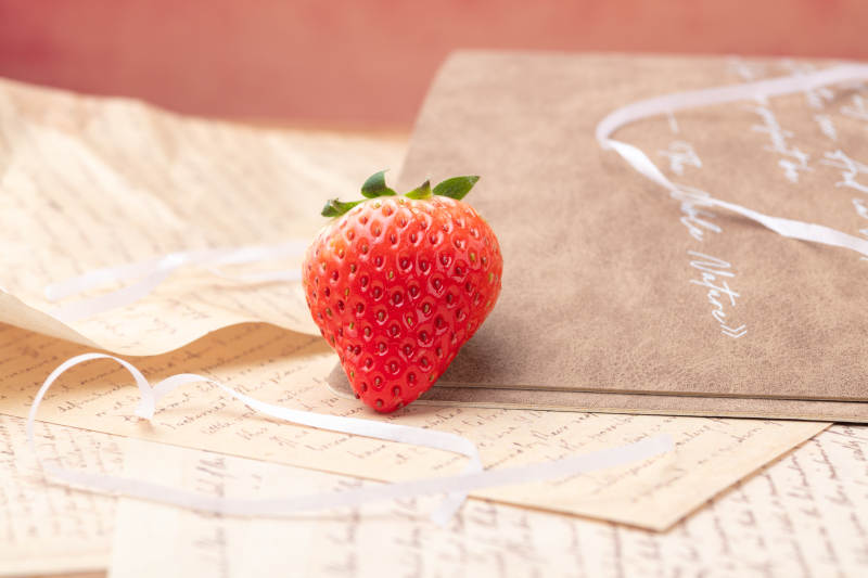 草莓与信笺的静谧时光