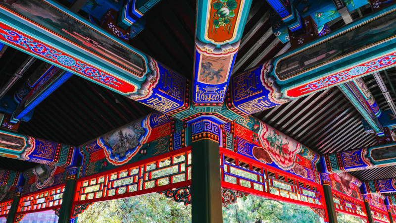 彩绘古建筑穹顶