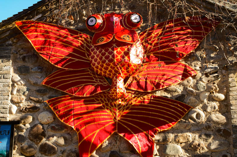 红色鱼形风筝
