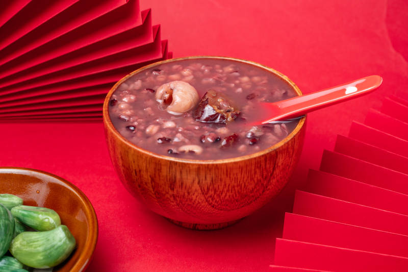 紅豆粥配青棗