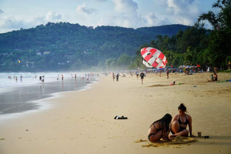 沙灘上的悠閑時光