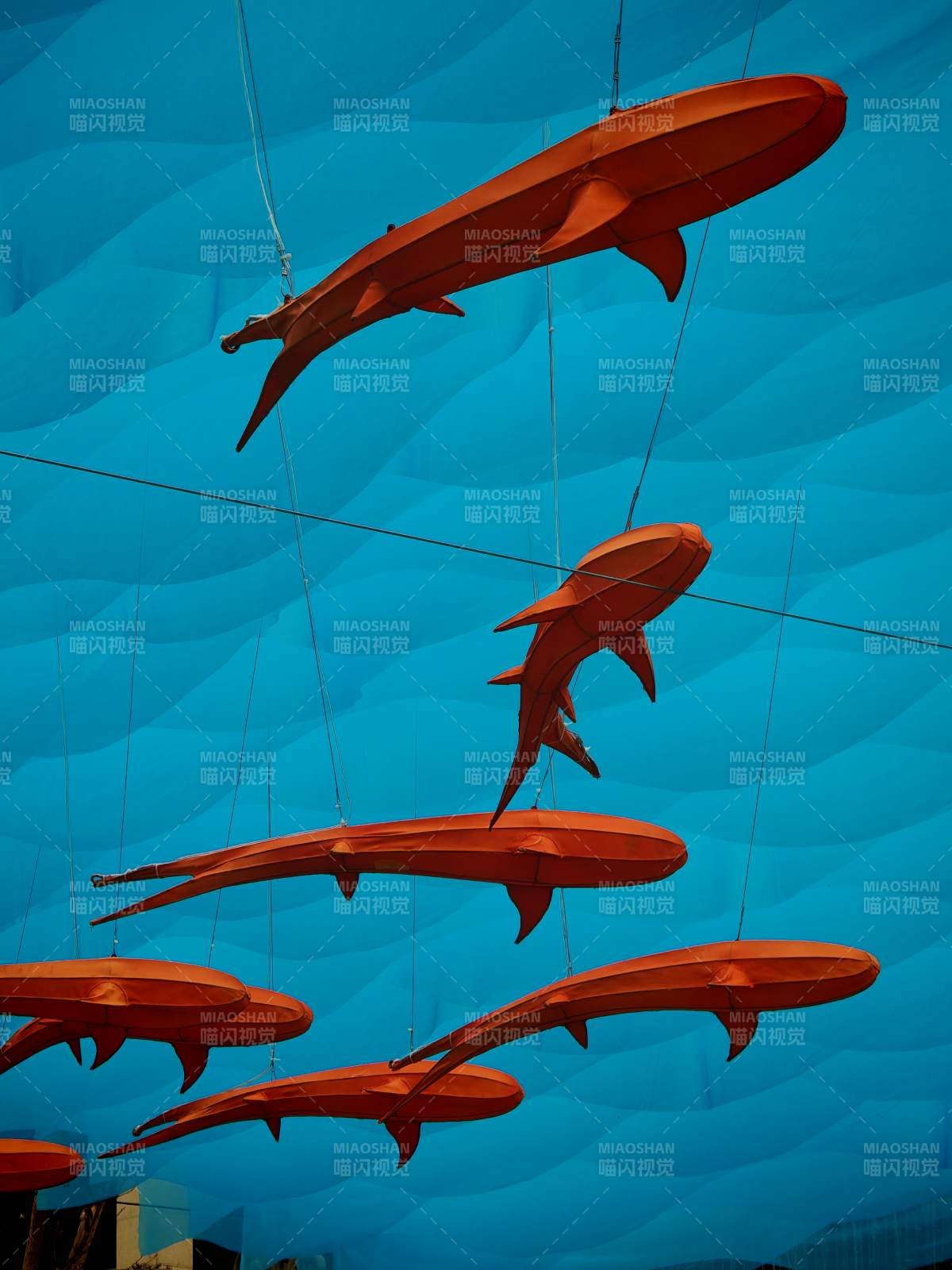 商業廣場天幕紙藝美陳布置-攝影圖