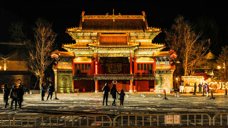 古北水鎮夜幕下的古建筑