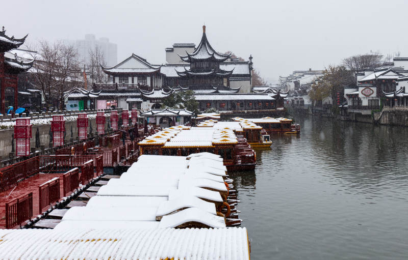 雪后古桥水乡景