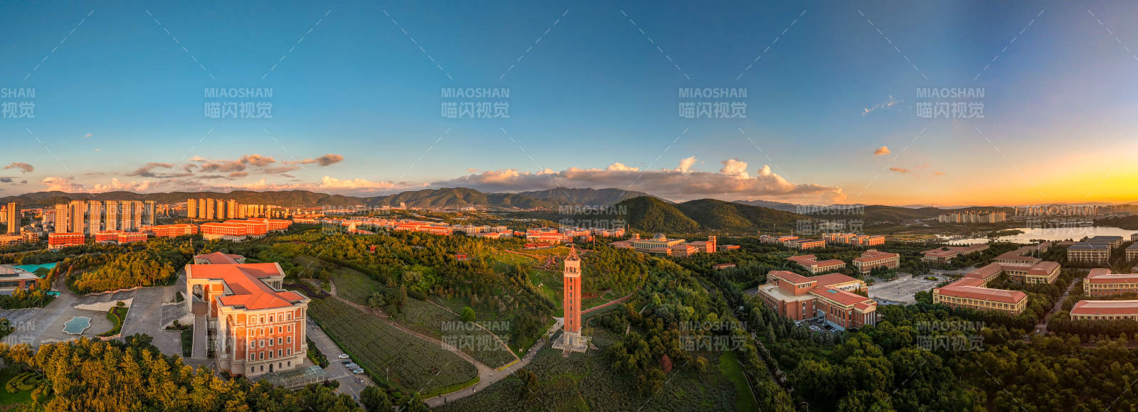 校園晨曦美景-攝影圖