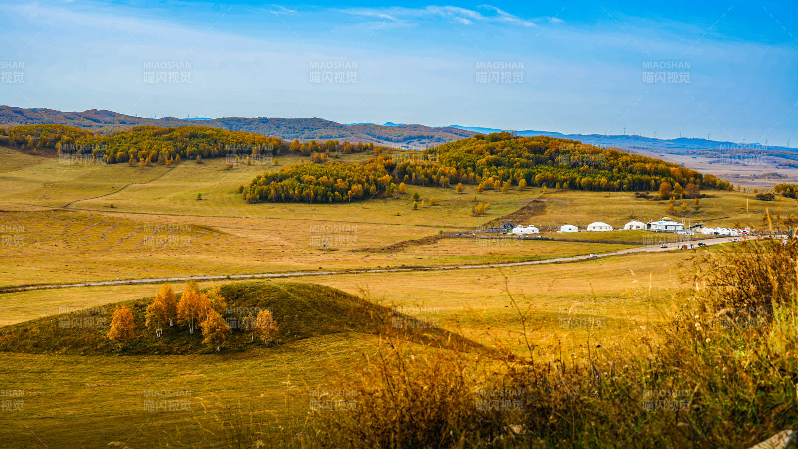 烏蘭布統(tǒng)秋日草原風(fēng)光-攝影圖