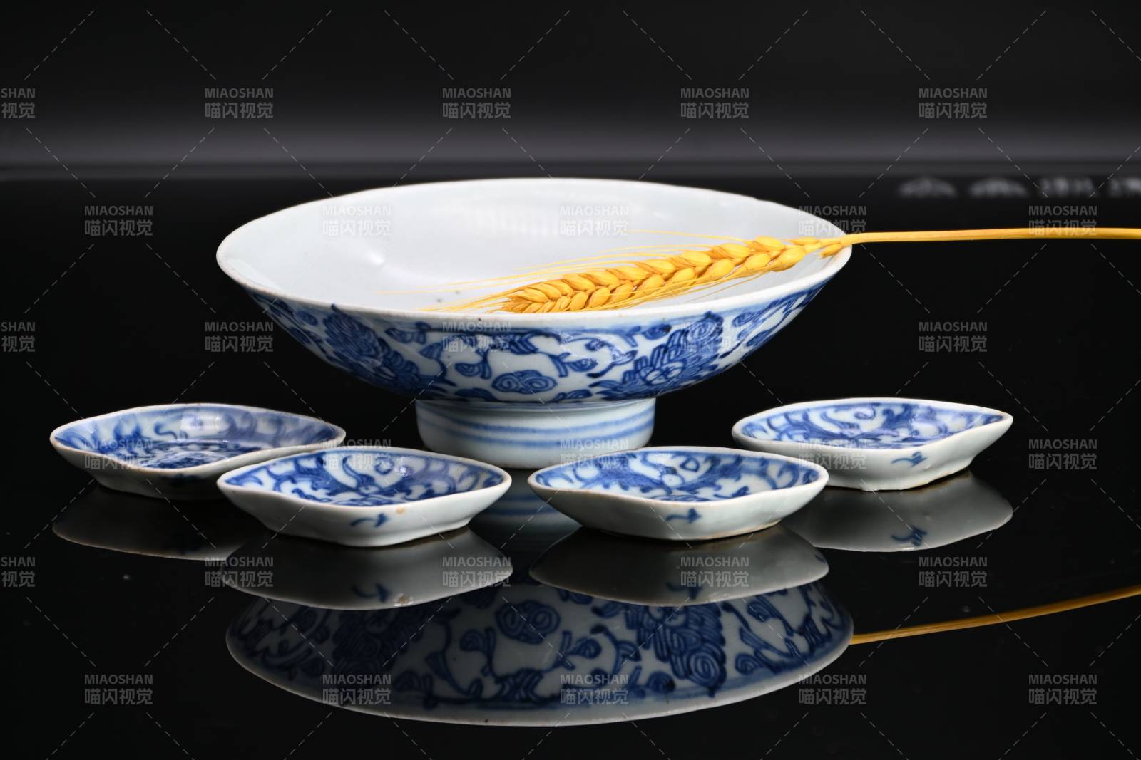 清道光青花瓷碗碟