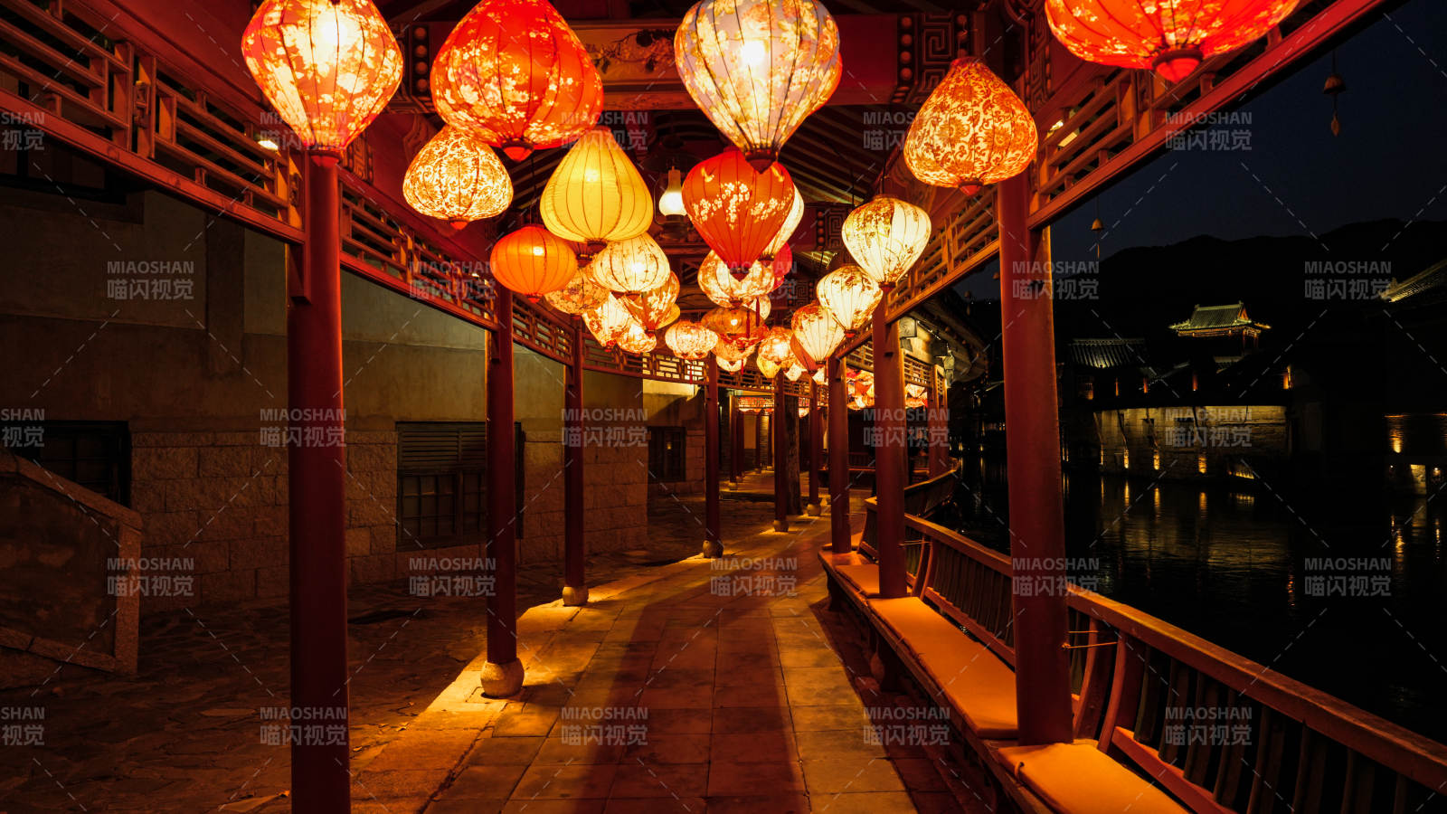 燈火長廊夜景-攝影圖