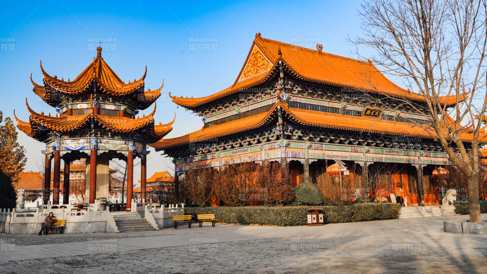 廊坊大悲禪寺古建筑庭院風光-攝影圖