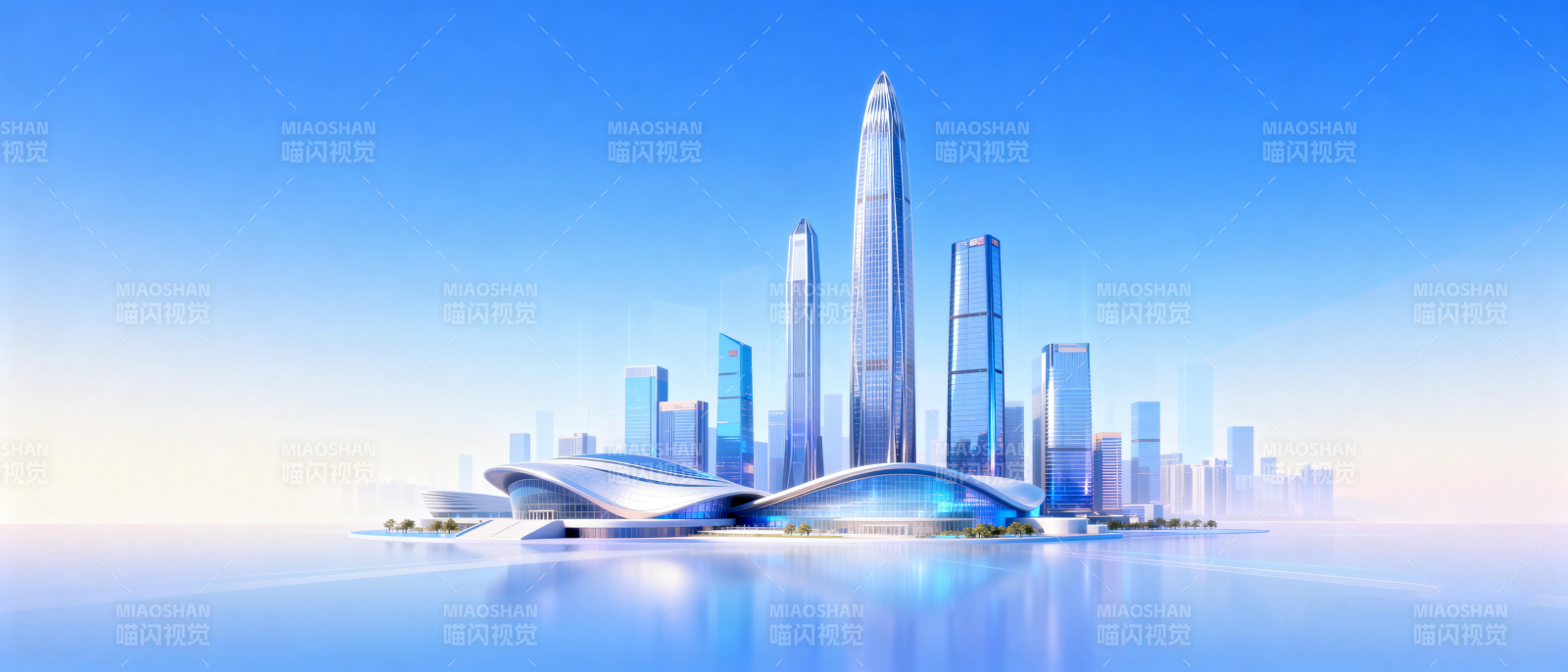 未來都市天際線-圖片