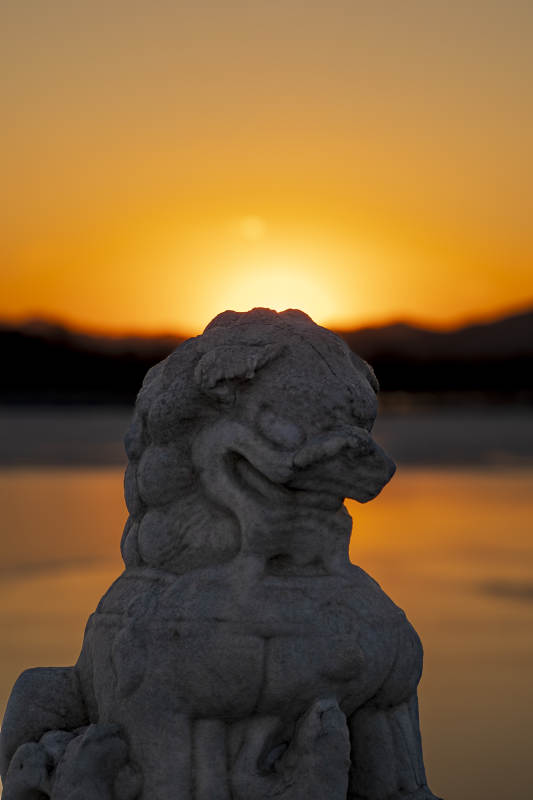 石獅守日落-攝影圖
